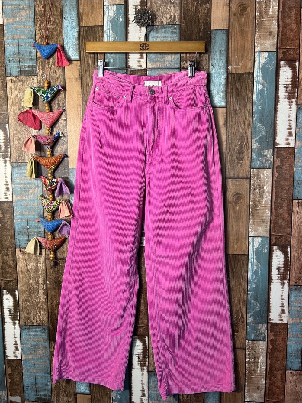 BDG Bright Pink High-Rise Wide Leg Corduroy Jeans